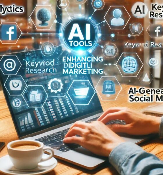 AI-powered tools can support digital marketing in a small business, with analytics and social media content generation