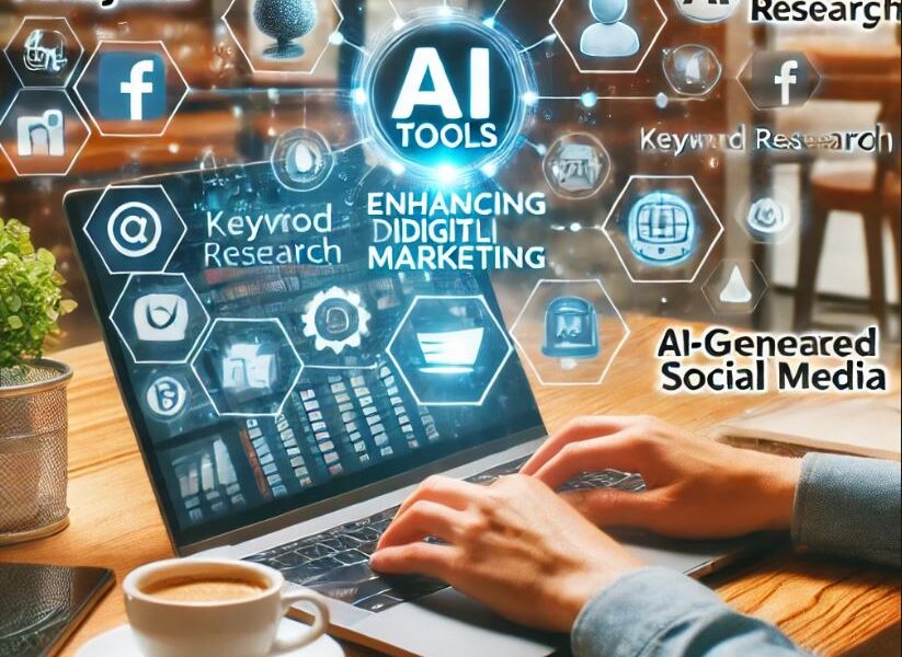 AI-powered tools can support digital marketing in a small business, with analytics and social media content generation